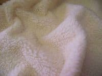 Faux Fur SHERPA FLEECE Sheepskin Fabric Material - CREAM
